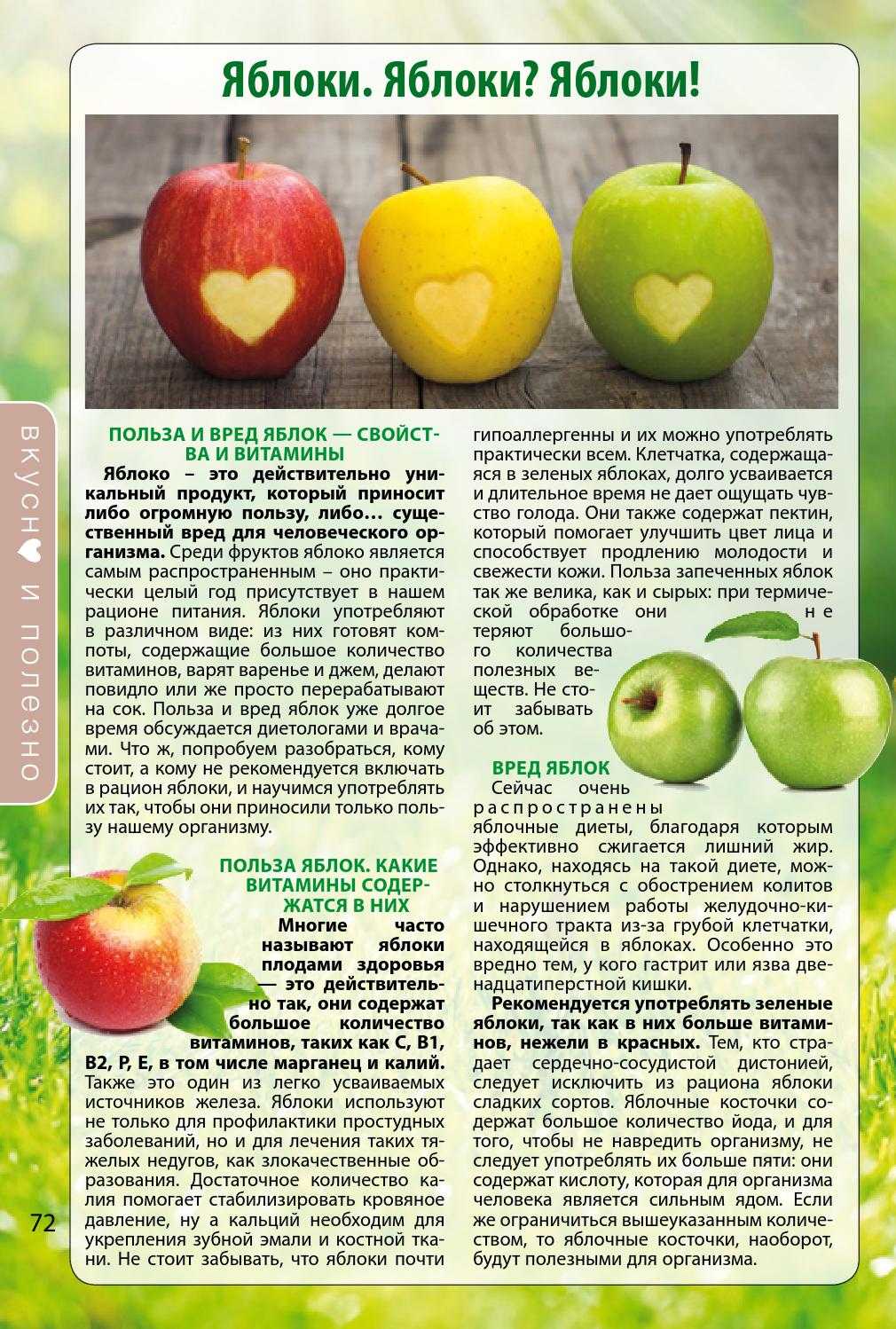 Яблоко: польза и вред для организма, витамины и полезные свойства - телеканал доктор